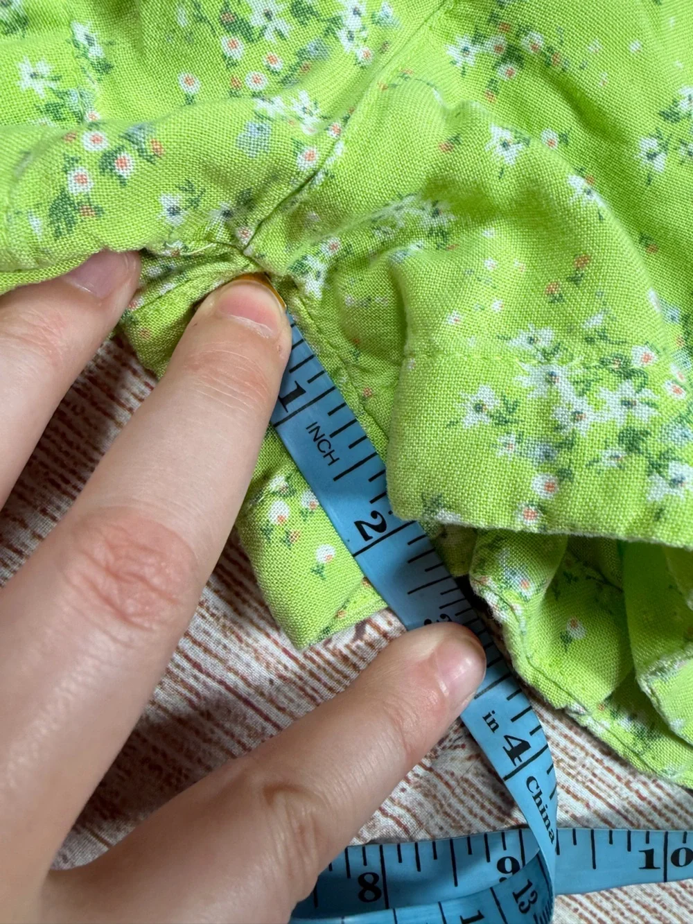 Women's Lime Green Micro Floral Elastic-Waist Shorts